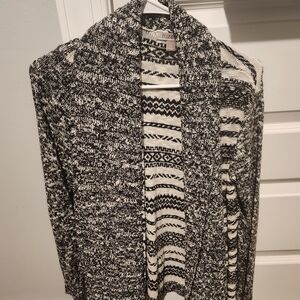 Roz & Ali Black and White Knit Jacket